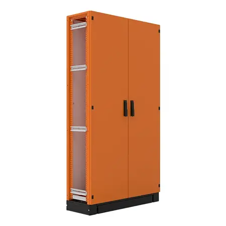 Enclosure frame (double doors & mounting plate included) – 1200w x 2000h x 375d – Orange