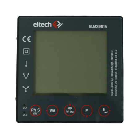 Panel Mount 3P CT Meter Single RJ12 Connection Class 0.5S RS485 Modbus Pulse