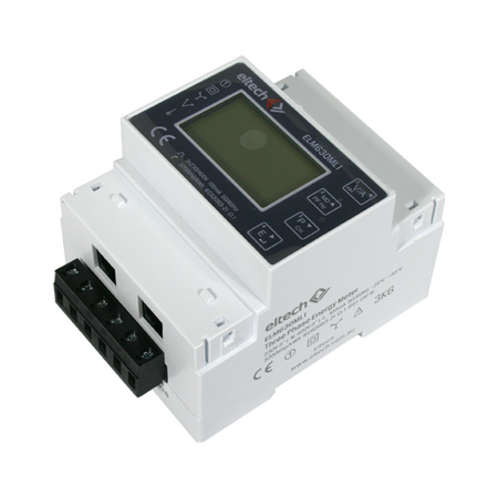 DIN Rail 3P CT Meter Single RJ12 Connection Class 1 RS485 Modbus