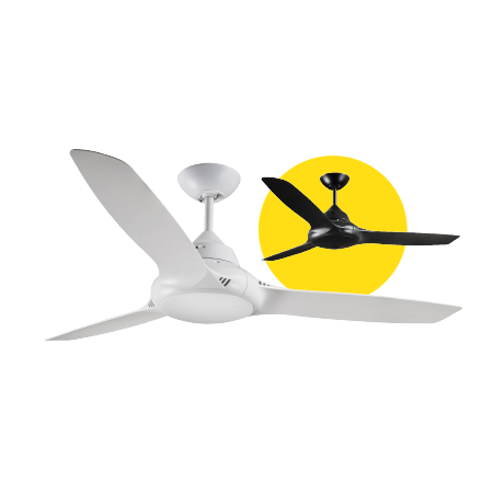 50" Black Ceiling Fan with LED Light | 3 Blade Design | Self Ventilating Motor | Modern Style by Fantech