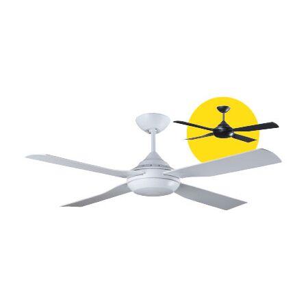 Ceiling Fan 52" White with 4 Easy Fix Blades & LED Light | Energy Efficient | Indoor & Outdoor Use by Fantech