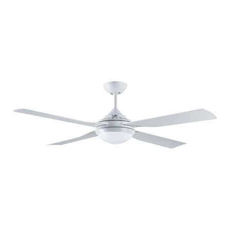 Ceiling Fan 52" White with 4 Easy Fix Blades & LED Light | Energy Efficient | Indoor & Outdoor Use by Fantech
