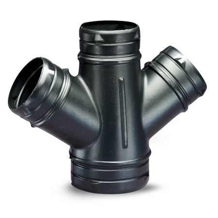 4 Way Duct Piece 300mm with 3 x 200mm Branches | Durable Construction | HVAC Compatible by Fantech