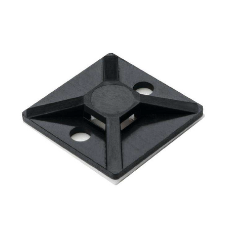 Adhesive Tie Mount | Strong Adhesive Backing | Durable Black Color | Compact Size | Tuff