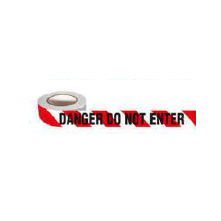 Danger Warning Tape 75mm | High Visibility Red & White Stripes | Durable & Weather-Resistant | 50m Length by Tuff