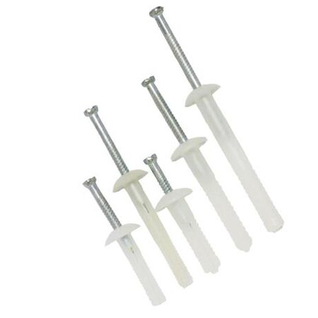 Nail Inn Anchor Mushroom Head 6.5mm | Durable Nylon | Pack of 25 by Tuff