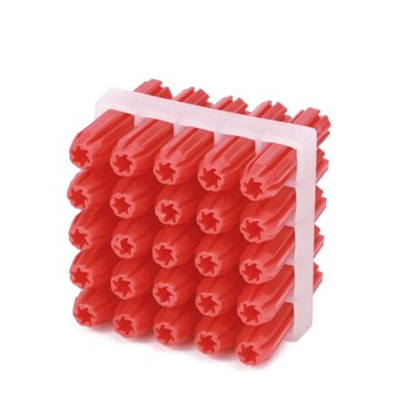 Wall Plug Red | 6g x 25mm | Bulk Pack of 1000 | Durable PVC by Tuff