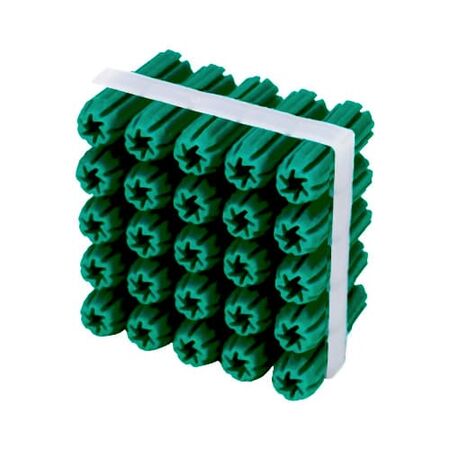 Wall Plug Green 7g x 35mm | Durable PVC | 100 Pack for Medium Loads | Tuff