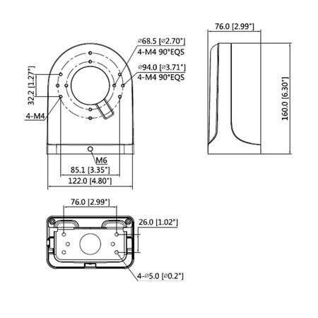 Right Angle Wall Mount Camera Bracket