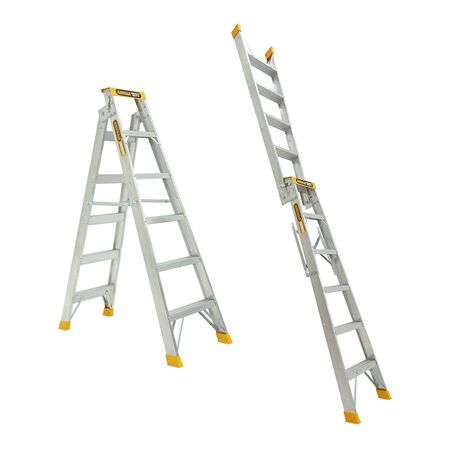 Dual Purpose Aluminium Ladder | 1.8-3.3m Adjustable Height | 180kg Load Capacity | Heavy Duty by Gorilla Hartman