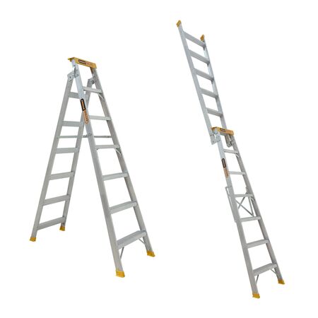 Dual Purpose Ladder 7 Step | 150kg Load Capacity | Pro-Lite Aluminium | 2.05 - 3.74m by Gorilla Hartman