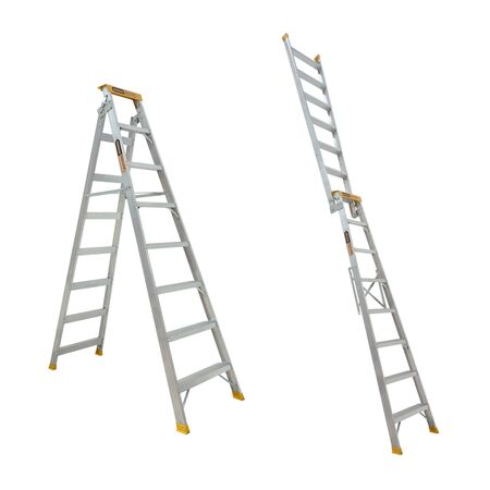 Dual Purpose Ladder 8 Step | 2.35-4.34m Reach | 150kg Load Capacity | Pro-Lite Aluminium by Gorilla Hartman