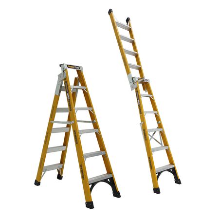 Dual Purpose Fibreglass Ladder 1.8-3.2m | 180kg Load Capacity | Heavy Duty & Durable by Gorilla Hartman