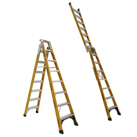 Dual Purpose Fibreglass Ladder 2.4-4.5m | 180kg Load Capacity | Heavy Duty & Adjustable by Gorilla Hartman