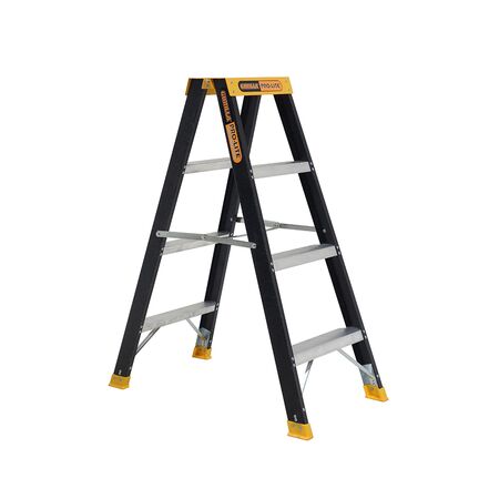 Double Sided A-Frame Ladder 4 Step | 1.15m Height | 150kg Load Capacity | Pro-Lite Fibreglass by Gorilla Hartman