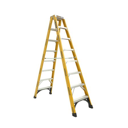 Double Sided A-Frame Ladder 2.4m | Fibreglass | 180kg Capacity | Heavy Duty by Gorilla Hartman