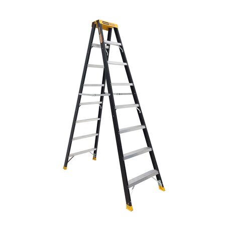 Double Sided A-Frame Ladder 8 Step | 2.35m Height | 150kg Load Capacity | Pro-Lite Fibreglass by Gorilla Hartman