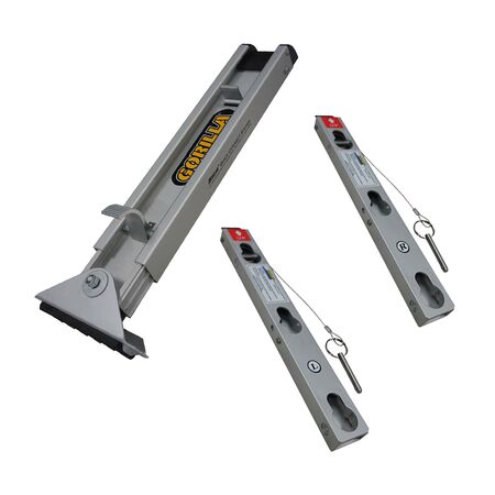 Ladder Leveller Kit | Aluminium Construction | Height Adjustment Up to 28cm | Quick Connect Leg & Base Brackets by Gorilla Hartman