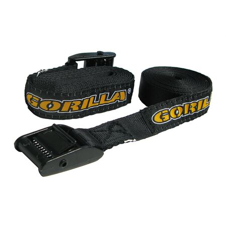 Ladder Tie Down Straps Twin Pack | 150kg Lashing Capacity | Spring Lock Buckle | High Strength Webbing by Gorilla Hartman