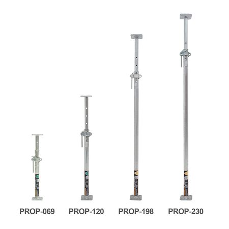 Formwork Prop Galvanised Steel | Adjustable Height 0.69-1.16m | 2900kg WLL | Construction Support by Gorilla Hartman