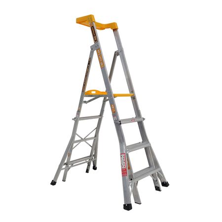 Compact Height Adjustable Platform Ladder | 4-5-6 Steps | 150kg Load Capacity | Aluminium Construction by Gorilla Hartman