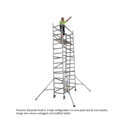 Scaffold Riser Pack | Includes 4 Horizontal Bars & 1 Diagonal Brace | Compatible with Expanda Scaff by Gorilla Hartman
