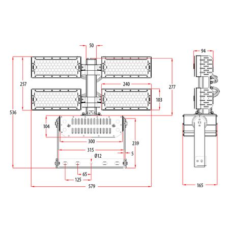 480W Adjustable LED Flood Light (6500K)