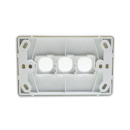 Grid Plate 3 Gang - White
