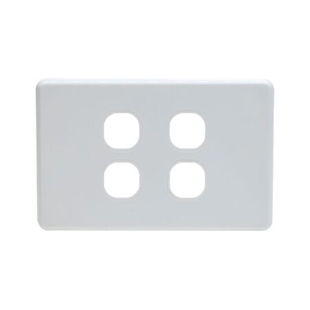 Grid Plate 4 Gang - White