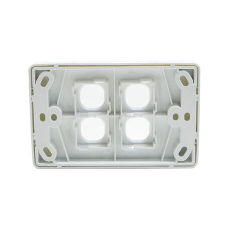 Grid Plate 4 Gang - White