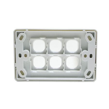 Grid Plate 6 Gang - White