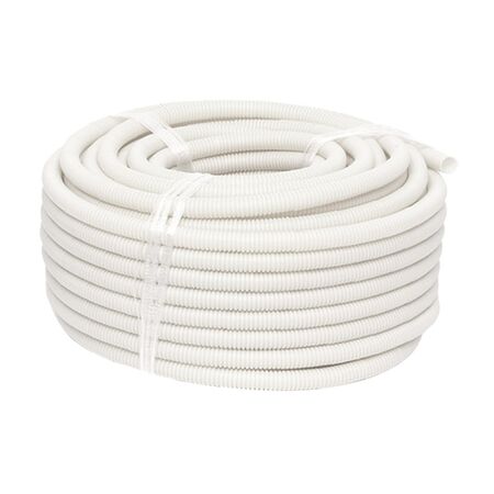 50mm White Medium Duty Corrugated Conduit (25m)