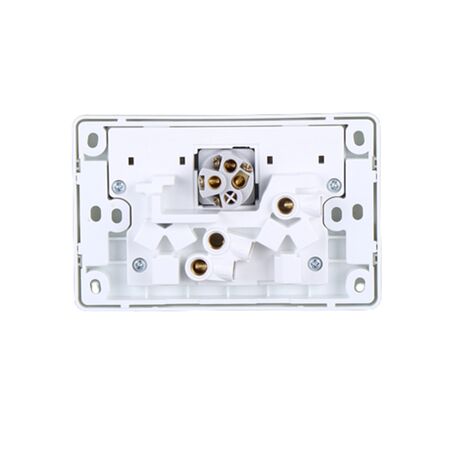 AVOL Power Point 2 Gang Double Pole | 1 Extra Switch | 250VAC 10A | White | Horizontal