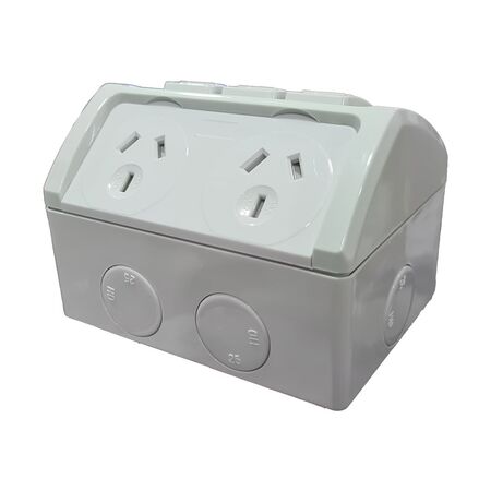 IP53 Weather Protected Double Power Point with Extra Switch 10A