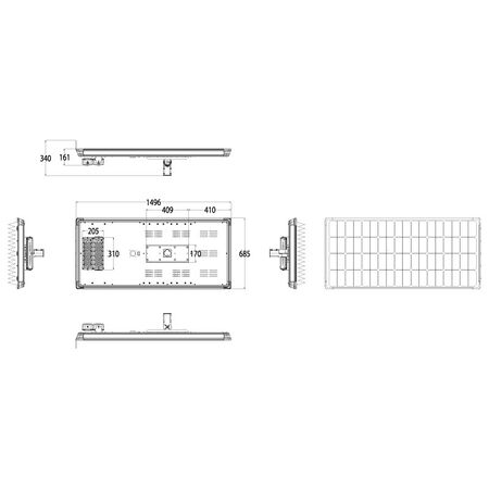 60W Microwave Sensor Solar LED Street Light