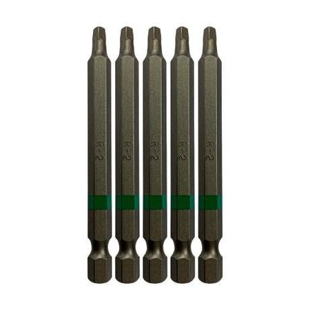 Powerbit Square Drive No2 Length 75mm Magnetic 5 Pack