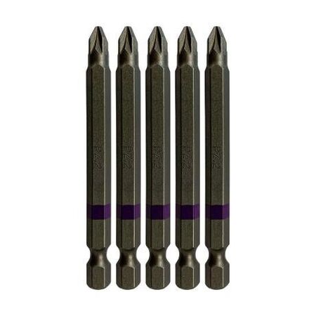 Powerbit Pozidrive No2 Length 75mm Magnetic 5 Pack