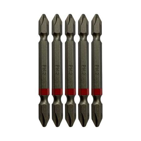 Powerbit Phillips No2 Double Ended Length 75mm Magnetic 5 Pack