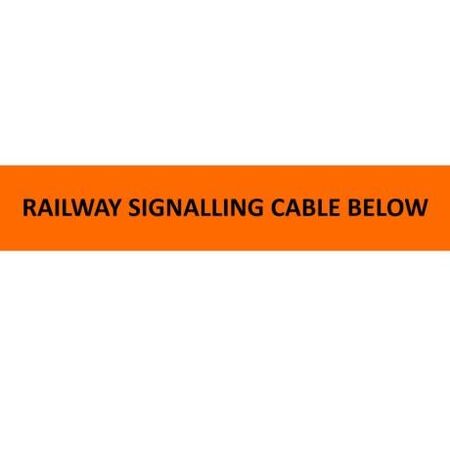 Underground Tape "Railway Signalling Cable Below" Orange Width 150mm x Length 500m