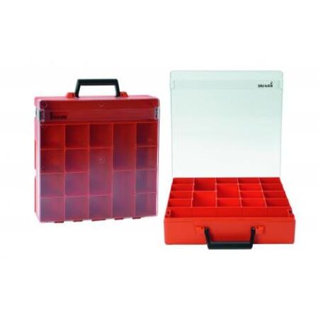 RolaCase 20 Compartment 370x370x85mm Orange Clear Lid