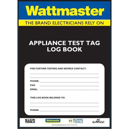 Appliance Test Tag Log Book For Tagging And Testing Records