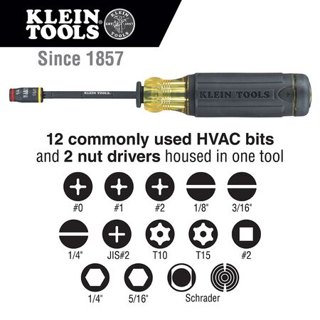 14-in-1 HVAC Adjustable-Length Impact Screwdriver with Flip Socket