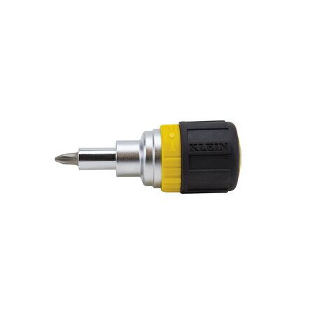 Multi-Bit Ratcheting Screwdriver, 6-in-1, Stubby, Ph., Sl., Nut Bits