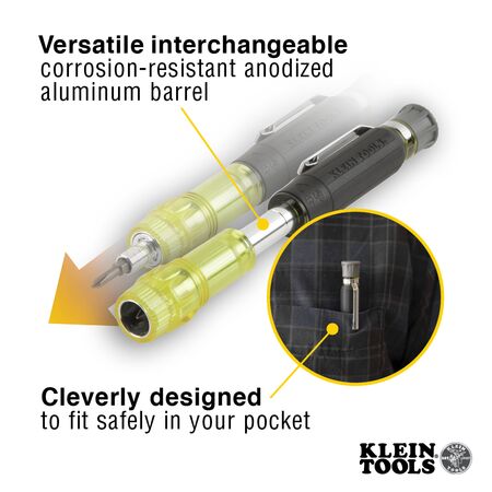 Multi-Bit Electronics Pocket Screwdriver, 4-in-1, Ph., Sl. Bits