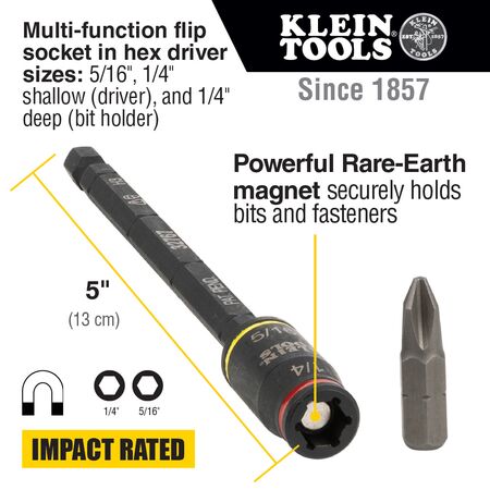 3-in-1 Impact Flip Socket Set, 1/4'', 5/16'', 2-Piece