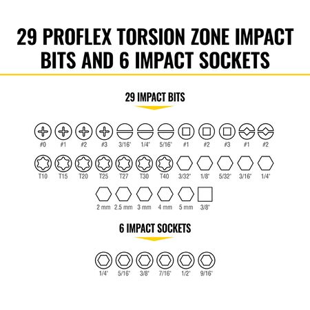 ProFlex Impact Screwdriver Bit and Socket Set, 38-Piece