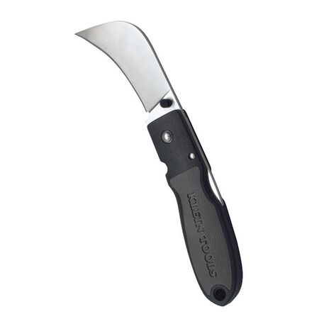 Lockback Knife, 6.7 cm Hawkbill Blade, Black Handle