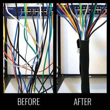 Cable and Wire Management Sleeves, 3.2 cm Diameter, 91 cm Long