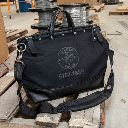 Deluxe Tool Bag, Black Canvas, 13 Pockets, 40.6 cm