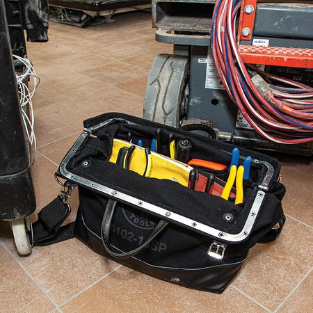 Deluxe Tool Bag, Black Canvas, 13 Pockets, 40.6 cm